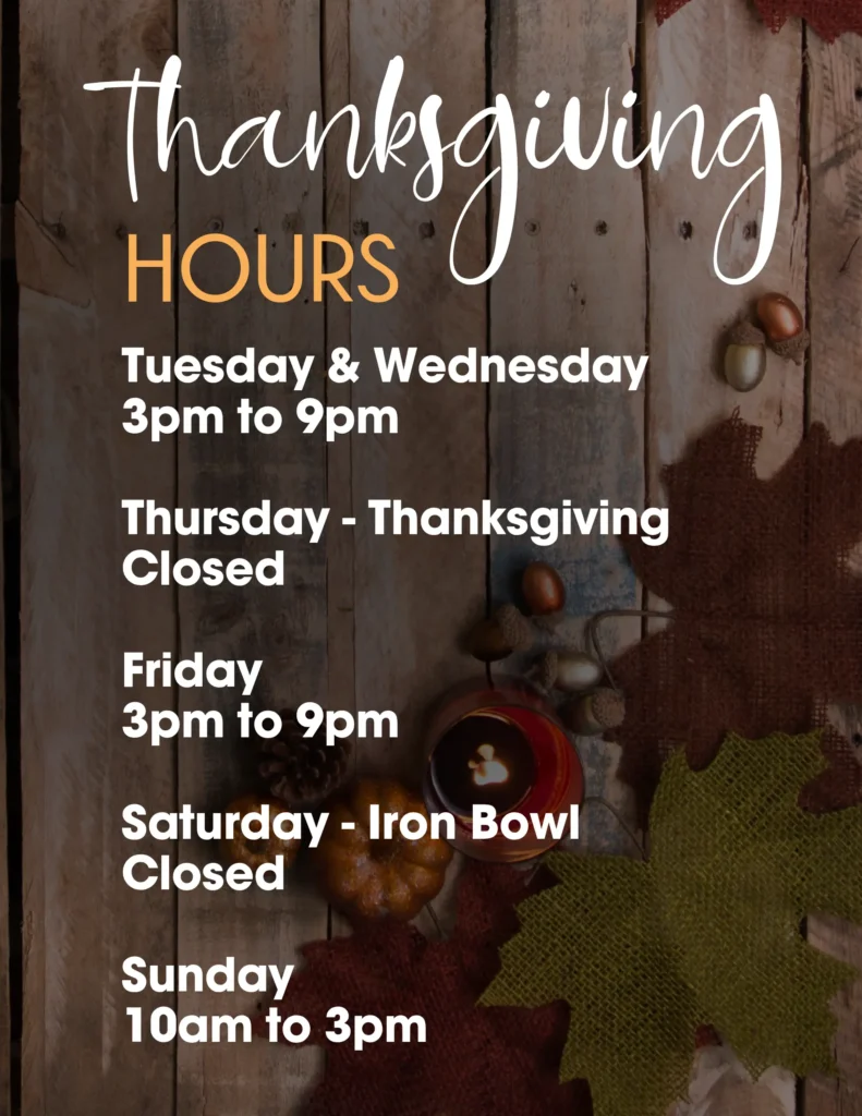 thanksgiving hours